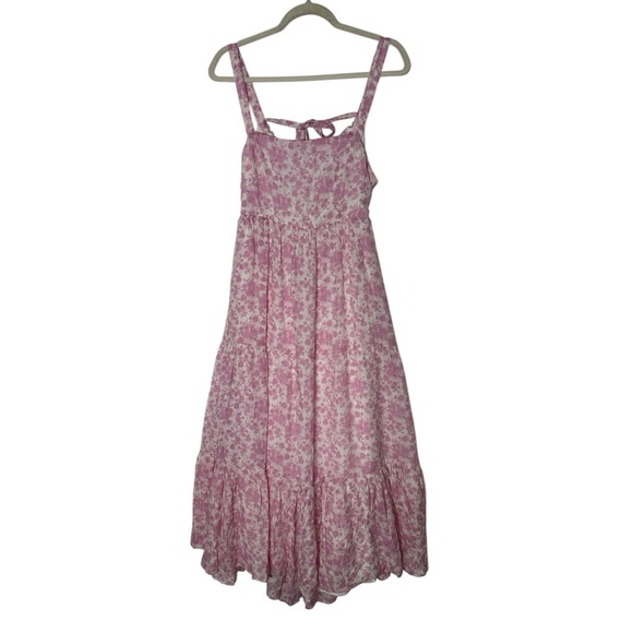 New TRIXXI Maxi Dress Women's XL Pink Floral Lined Sleeveless Full-Length Gown - Picture 1 of 11